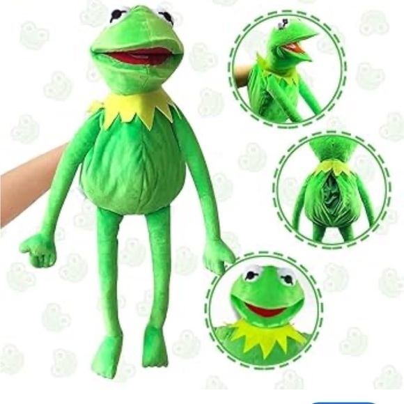 Disney Kermit Frog Mouth Hand Puppet Toy Plush Green - Picture 1 of 12